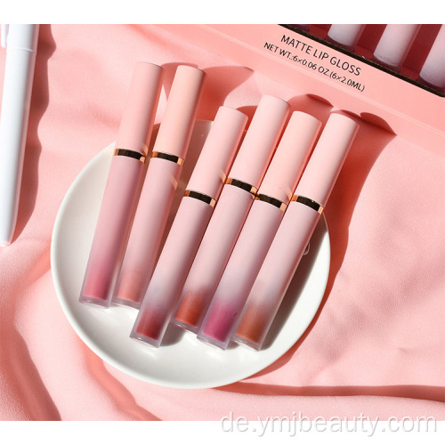 6 Farben Pink Lipstick Gold Liquid Lipstick Set